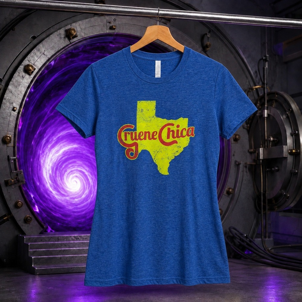 Gruene TX Chica Texas Tee Royal Blue Heathered Retro‎ Streetwear Size Medium